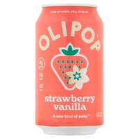 Olipop Strawberry Vanilla Soda, 12 fl oz