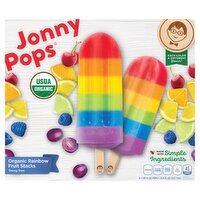 JonnyPops Dairy Free Organic Rainbow Fruit Stacks Pops, 1.85 fl oz, 8 count, 14.8 Fluid ounce