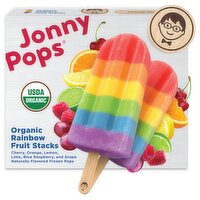 JonnyPops Organic Rainbow Fruit Stacks Pops, 1.85 fl oz, 8 count