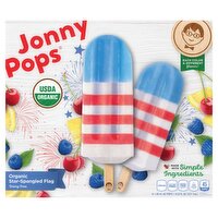 JonnyPops Dairy Free Organic Star Spangled Flag Pops, 1.85 fl oz, 8 count, 14.8 Fluid ounce