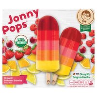 JonnyPops Dairy Free Organic Summer Sunrise Pops, 1.85 fl oz, 8 count, 14.8 Fluid ounce