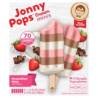 JonnyPops Neapolitan Minis with Cream Pops, 1.12 fl oz, 6 count