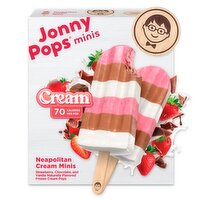 JonnyPops Neapolitan Cream Minis Pops, 1.12 fl oz, 6 count