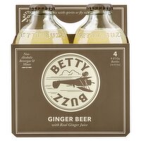 Betty Buzz Ginger Beer, 9 fl oz, 4 count, 36 Fluid ounce