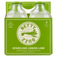 Betty Buzz Sparkling Lemon Lime, 4 count, 9 fl oz