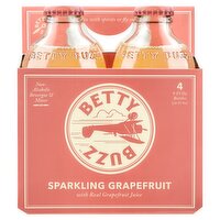 Betty Buzz Sparkling Grapefruit, 9 fl oz, 4 count