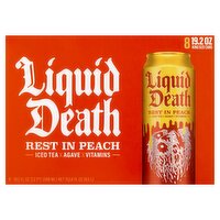 Liquid Death Rest in Peach Iced Tea, 19.2 fl oz, 8 count