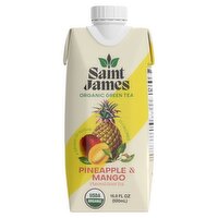 Saint James Organic Pineapple & Mango Flavored Green Tea, 16.9 fl oz