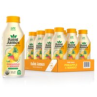 Saint James Pineapple & Mango Flavored Organic Brewed Green Tea, 16 fl oz