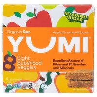 YUMI Apple Cinnamon & Squash Organic Bar, 0.74 oz, 5 Count