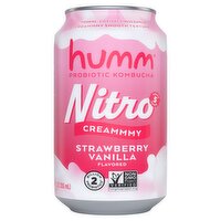 Humm Nitro Strawberry Vanilla Flavored Probiotic Kombucha, 12 fl oz