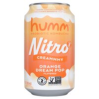 Humm Nitro Orange Dream Pop Flavored Probiotic Kombucha, 12 fl oz