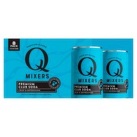 Q Premium Club Soda Mixers, 7.5 fl oz, 8 count