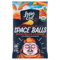 Lesser Evil Organic Interstellar Cheddar Flavor Space Balls Corn Puffs, 5 oz