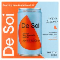 De Soi Spritz Italiano Sparkling Non-Alcoholic Apéritif, 8 fl oz, 4 count