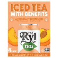 The Ryl Co. Peach Iced Tea, 16 fl oz, 4 count