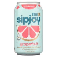 Brew Dr. Sipjoy Grapefruit Lower Sugar Probiotic Refresher Kombucha, 12 fl oz, 12 Fluid ounce