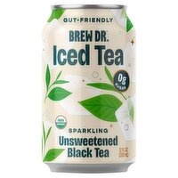 Brew Dr. Sparkling Unsweetened Black Iced Tea, 12 fl oz