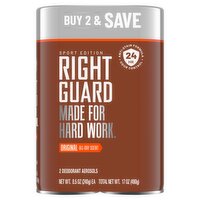 Right Guard Sport Edition Original All-Day Scent Deodorant Aerosols, 8.5 oz, 2 count