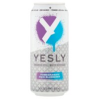 YESLY Pomegranate Açai Blueberry Enhanced Still Water Beverage, 16 fl oz