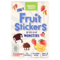 Peaceful Fruits Strawberry + Mango Monsters Fruit Stickers, 0.25 oz, 10 count