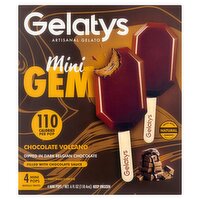 Gelatys Mini Gem Chocolate Volcano Pops, 4 count, 6 fl oz