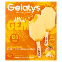 Gelatys Mini Gem Passion Mango Pops, 4 count, 6 fl oz