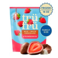Trü Frü Milk + White Chocolate Frozen Fresh Strawberries Family Size, 8 oz, 18 Ounce