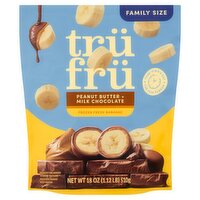 Trü Frü Peanut Butter + Milk Chocolate Frozen Fresh Bananas Family Size, 18 oz