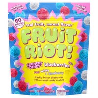 Fruit Riot Crunchy Candy Blueberries, Red White Blue, Real Frozen Fruit, 8oz

