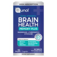 Qunol Extra Strength Brain Health Memory Plus Dietary Supplement, 60 Count
