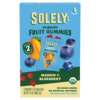 Solely: Organic Mango & Blueberry Fruit Gummies, 0.7 oz, 5 count