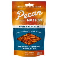 Pecan Nation Honey Roasted Healthy Snacking Pecans, 4 oz
