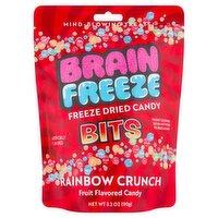 Brain Freeze Bits Rainbow Crunch Fruit Flavored Freeze Dried Candy, 3.2 oz