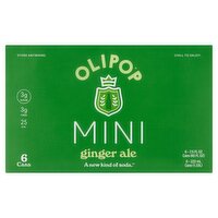 Olipop Mini Ginger Ale Soda, 7.5 fl oz, 6 count