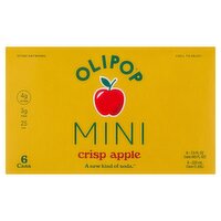 Olipop Mini Crisp Apple Soda, 7.5 fl oz, 6 count