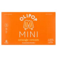Olipop Mini Orange Cream Soda, 7.5 fl oz, 6 count