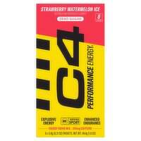 C4 Performance Energy Zero Sugar Strawberry Watermelon Ice Energy Drink Mix, 0.21 oz, 8 count