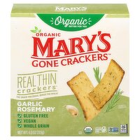 Mary's Gone Crackers Organic Garlic Rosemary Real Thin Crackers, 4 oz