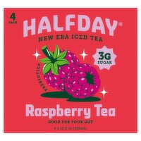 Halfday Prebiotics Raspberry Tea, 4 count, 12 fl oz