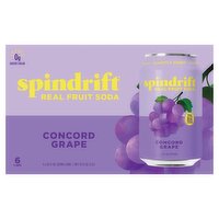 Spindrift Concord Grape Real Squeezed Fruit Soda, 12 fl oz, 6 count