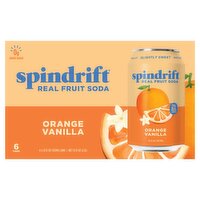 Spindrift Orange Vanilla Real Squeezed Fruit Soda, 12 fl oz, 6 count