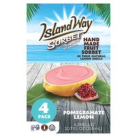 Island Way Pomegranate Lemon Sorbet, 4 count, 10.7 fl oz