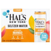 Hal's New York Mango Seltzer Water, 12 fl oz, 8 count