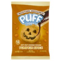 Puff Cookies Pumpkin Spice Cut-Out Cookie Dough, 12 count, 10.35 oz