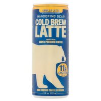 Wandering Bear Cold Brew Vanilla Latte High Protein Coffee Beverage, 8 fl oz