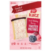 Katz Iced Holiday Berry Toaster Pastries Limited Edition, 4 count, 8 oz