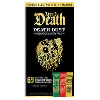 Liquid Death Death Dust Flavored Drink Mix Hydration Variety Pack, 0.33 oz, 6 count
