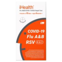 Ihealth 4-in-1 Flu A&B/COVID-19/RSV Rapid Test, 2 Count