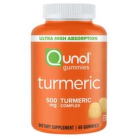 Qunol Gummies Ultra High Absorption Turmeric Complex, Dietary Supplement, 500mg, 60 count